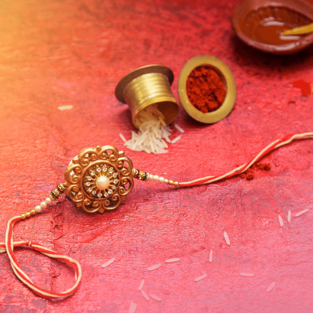 Rakhi with the pooja materials